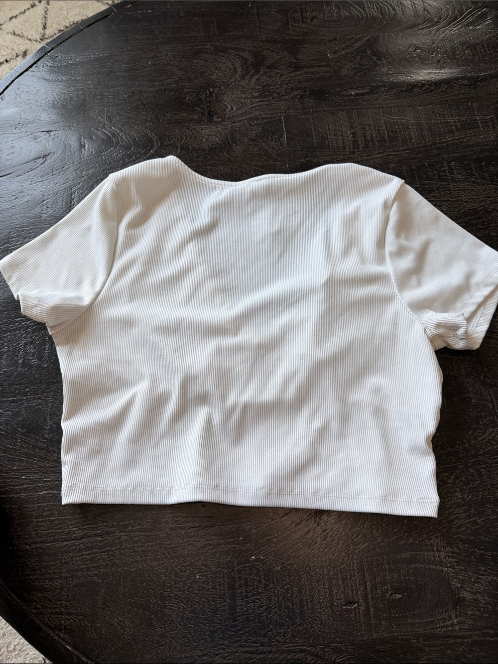 Princess Polly White Ribbed V-Neck Lace-Trim Crop Top - Picture 4 of 4